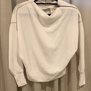 Free people cream sweater with zipper
